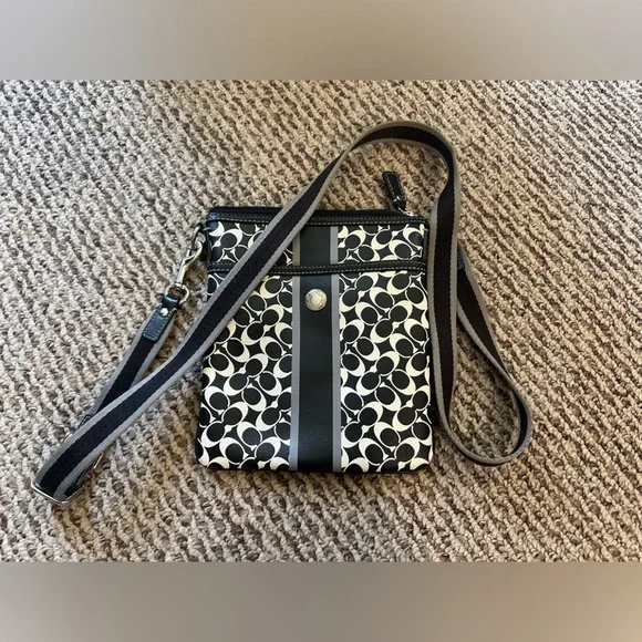 Black and White Coach Crossbody Bag - Picture 1 of 14